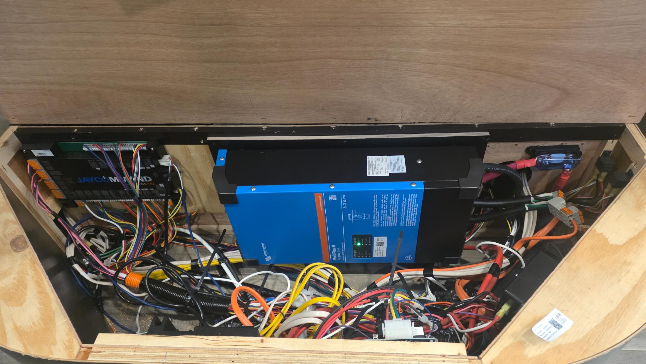 Victron inverter/charger installed in a Class B van
