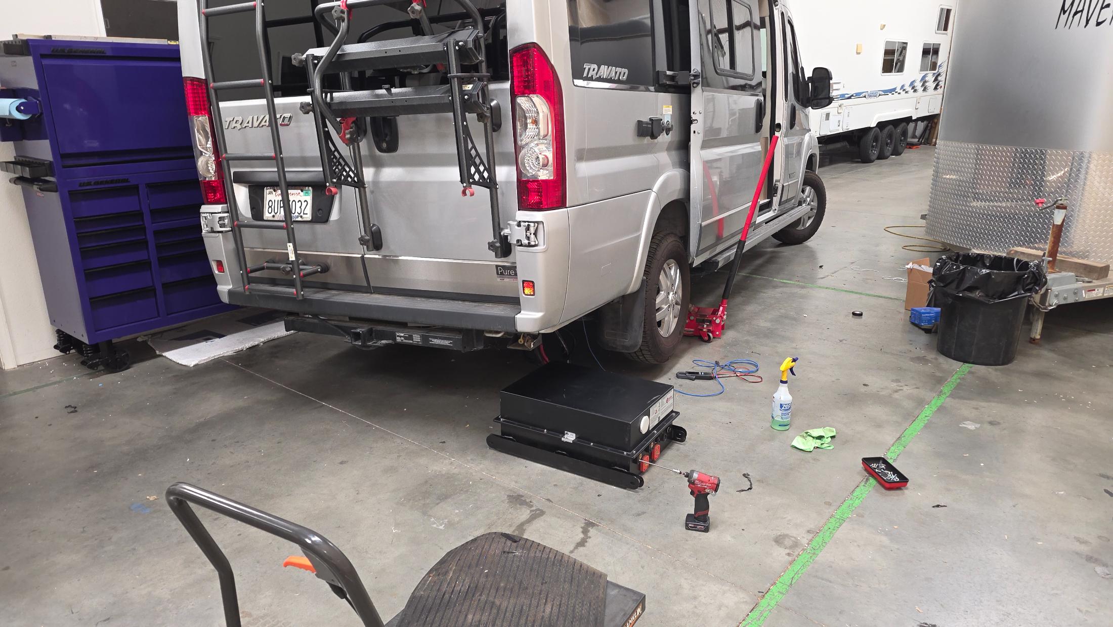 Victron monitoring and charging equipment in a Class B van